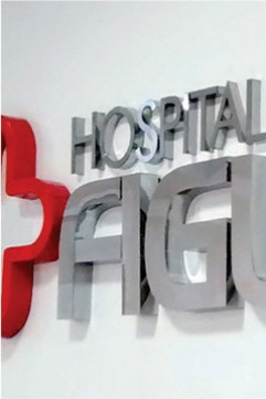 Letras Caixa em Inox Brilhante - Hospital de Figueira - Figueira PR